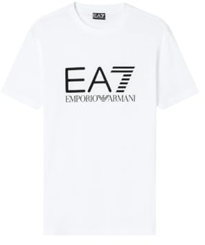 EA7 Emporio Armani Herren-T-Shirt Core Identity aus Baumwolljersey 7M001412AF22264, Weiß, XS
