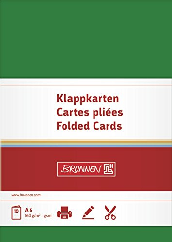 Brunnen 105125359 Klappkarte Universalpapier, A6, 10 Stück, dunkelgrün