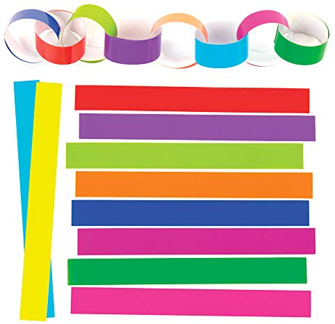 Baker Ross EX634 Coloured Paper Chains (Pack of 300), Assorted, 20cm x 2cm