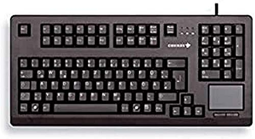 CHERRY G80-11900, Kompakte Mechanische Tastatur mit Nummernblock, Touchpad & 2 Maustasten, EU-Layout (QWERTY), USB-Anschluss, MX BLACK Switches, Schwarz
