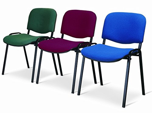 Europrimo Sedia da Ufficio Poltrona Fissa per Sala Attesa Metallo e Ecopelle Viola