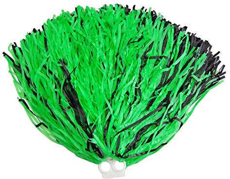 Funny Fashion Cheerleader Pompon mit Ringgriff 1 Stück Grün Schwarz