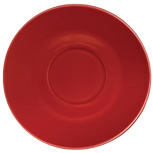Olympia Cafe Saucers Red Porcelain Coffee Plate Kitchen Restaurant 12pc