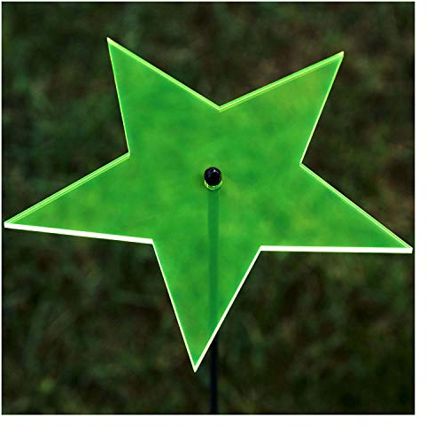 Bütic GmbH Plexiglas® Sonnenfänger Stern 14cm neon transparent fluoreszierend wetterfest, inkl. 100cm Schwingstab, Farbe:neongrün