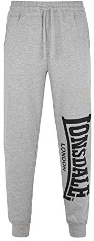 Lonsdale Herren Jogginghose Logo Large, Farbe:Marl Grey, Größe:XXXL