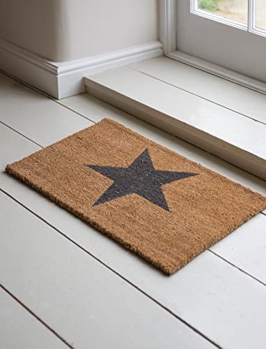 Garden Trading Star Doormat - Natural Crafted in Coir | Indoor Use Only | H2 X W65 X D40cm