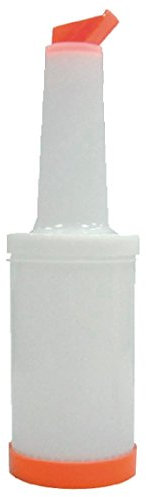 Olympia Juice Pour and Store Orange - Keep & Pour Bottles Free Pour Your Cocktail, Juice, Container, Colour Coded Drinks Storage C176