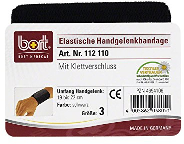 Bort Handgelenksbandage m. Klettverschl. schwarz Gr. III, Finger-, Daumen- und Handgelenksbandagen