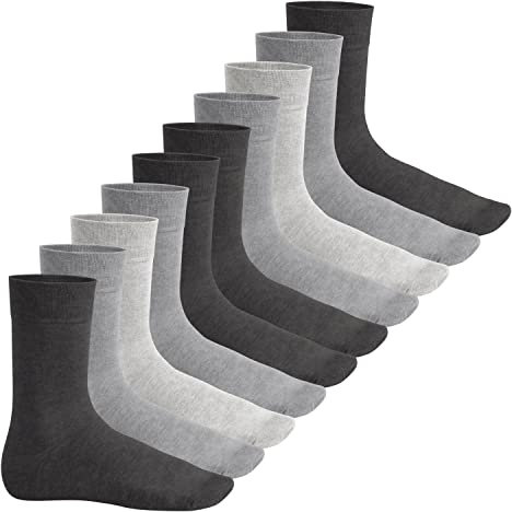 Footstar EVERYDAY! 10 PAAR Damen Herren Socken - Classic Grey 47-50