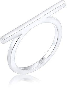 Elli Ring Damen Geo Minimal Blogger Trend Edgy in 925 Sterling Silber