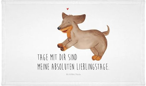 Mr. & Mrs. Panda Gäste Handtuch Hund Dackel - Geschenk, Sport Handtuch, Hunde, Hunderasse, Frottier, Tierliebhaber, Dachshund, Gästetuch, Vierbeiner,