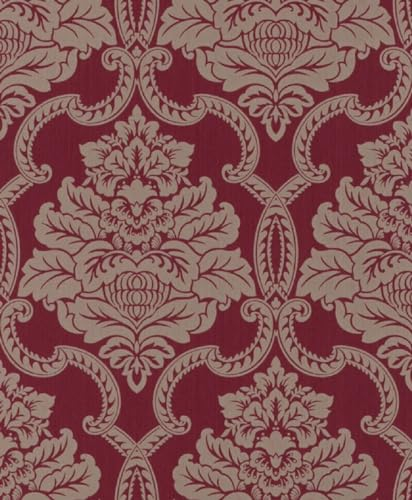 Casa Padrino Baroque Textile Wallpaper red 10.05 x 0.53 m - Baroque Wallpaper - Decorative Accessories