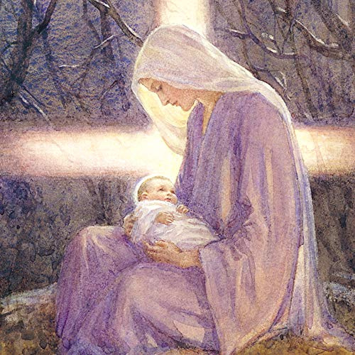 Almanac Gallery Charity Christmas Cards Pack of 10 - Madonna and Child Design - Religious Christmas Cards Multipack - In Aid of UK Charities