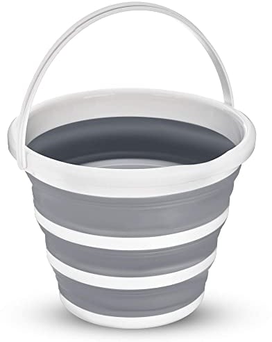 LIVIVO Collapsible Bucket – Large 10L Capacity Sturdy Folding Silicon Water Bucket with Comfortable Grip Handle – Neat and Tidy Space Saving Solution for your Garage Shed Home Bedroom