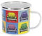 BRISA VW Collection - Volkswagen Große Emaille Kaffee-Tee-Tasse-Becher-Haferl für Camping & Outdoor Käfer (500 ml/Multicolor/Bunt)