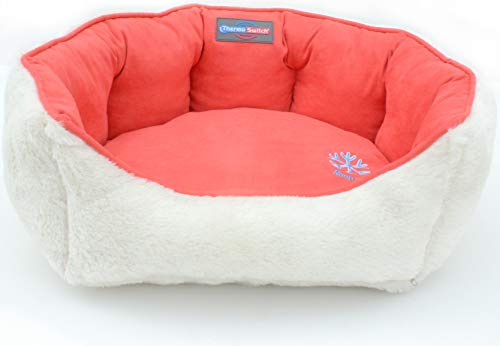 ThermoSwitch Andros Hundebett Hundekissen Hundekorb Hundematte Hundematratze wärmend kühlend Winter Sommer Koralle/Creme (L - 90 x 70 x 25 cm)