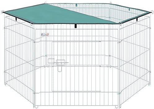 Parc enclos modulable Acier 6 Panneaux et 1 Porte pour Chiens Ø 120 x 60 cm Gris Métal Vert