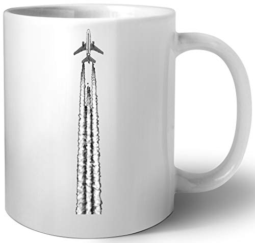 Flugzeug Mit Kondensstreifen Keramik Tassen Mug