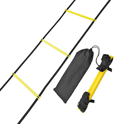 Shoze Agility Ladder 4M 8-rung Foot Speed Ladder Exercise Training Equipment for Kids Youth Adults Rugby Tennis Basketball Practice