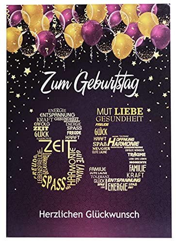 Libetui Cards Liebevolle Glückwunschkarte 85 Geburtstag Geburtstagskarte 85 Größe A5 Karte Nummer 85 Pink Lila Karte zum 85. Geburtstag