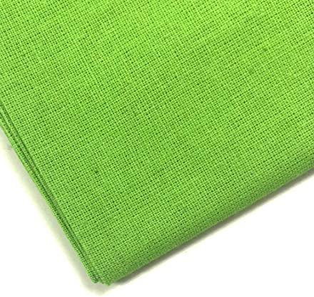 M&J® - Tela lisa de algodón 100 %, 152 cm de ancho, 10 colores (verde lima, 1 metro)