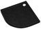 Sellon24® Duschtasse Schwarz Stein Quadrat Rechteck Viertelkreis Duschwanne Black Stone Stein-Effekt (90x90x4,5 R55)