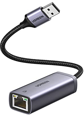 UGREEN USB Ethernet Adapter, RJ45 1Gbps Gigabit LAN Adaptor, Aluminum Braided Network Adaptor Compatible with Switch, Steam Deck, MacBook, Surface, iPhone 15 Pro, Windows, MAC OS, Linux