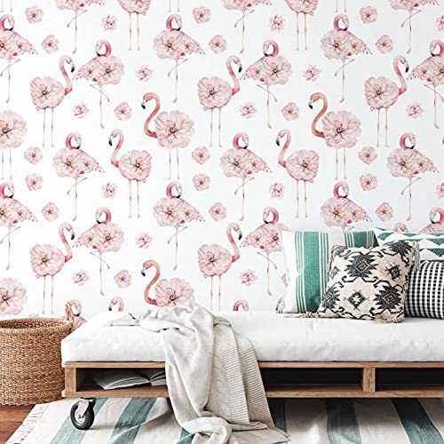 K&L Wall Art Vintage Blumentapete Wohnzimmer Rosa Tapeten Botanische Vliestapete Eukalyptus Mustertapete Rosen Tapete 048 m x 1008 m