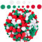 BQTQ 1200 Stück Bunt Pompons Weihnachten Pom Pom Mini Pompons Bälle Klein Pompons zum Basteln für Weihnachten DIY und Dekorationen, 4 Größen (Rot, Weiß, Grün)
