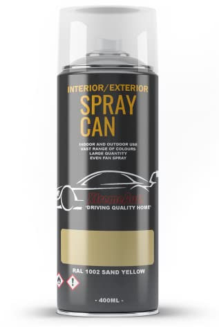 Xtremeauto Spray Paint Finish For Indoor And Outdoor Use Garden Cars Home Kitchen Bathroom Furniture Art Craft Bikes Radiators Metal Wood Plastic Glass UPVC Stone PVC RAL 1002 Sand yellow