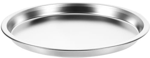 Cabilock Salatteller Edelstahl Teller Speiseteller Snackteller Obstteller Servierplatte Steakteller Servierteller Geschirr für Zuhause Küche Restaurant 16cm Edelstahlplatte