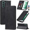 Jasonyu Case for Samsung Galaxy S22 5G Leather Wallet Flip Cover with Card Holder,Kickstand, Magnetic Closure,TPU Shockproof Phone Case Compatible with Samsung S22 (Black)