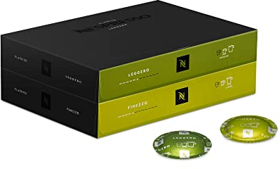 Nespresso Professionnel - Assortiment Leggero - 100 Capsules de Café (2 boîtes de 50) - Adapté aux Professionnels