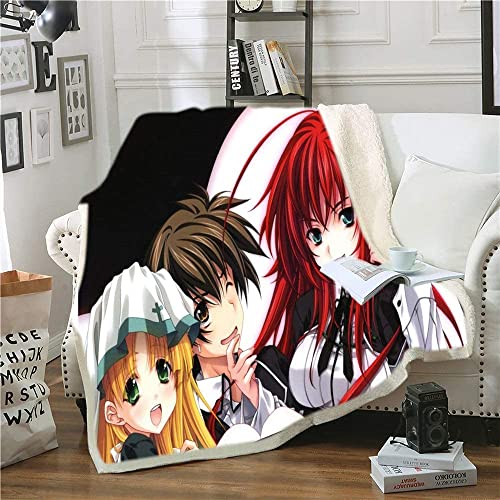 High School DxD Anime 3D-Digitaldruck Flanell Ultraweiche Micro-Fleece-Decke Pflegeleicht