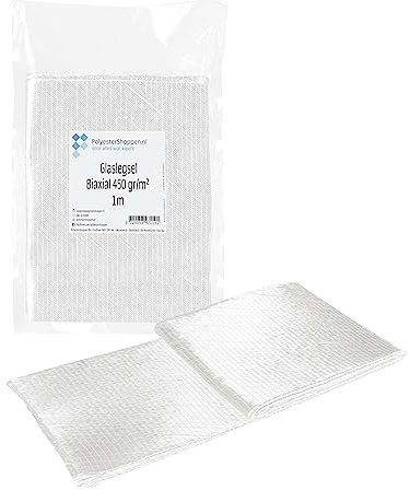 POLYESTERSHOPPEN.NL Glasverlegung Biaxial |450gr - 1m2 | Speziell für Polyesterharze, Epoxidharze, GFK Matten, GFK Gewebe, GFK Matte, Aramidgewebe, Laminate
