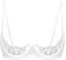 FEESHOW Women's Sheer Lace Cupless Lingerie Underwired Shelf Bras Bare Exposed Breast Push Up Bra Tops White 5XL