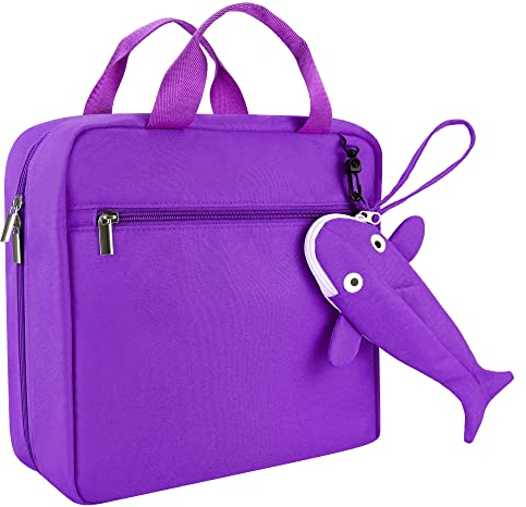 Annmore Tasche für Tiptoi Stift und Tiptoi Bücher Starterset, mit Tragbares Hai Hülle für Tiptoi Stift, Platz für 10 bis zu 12 Bücher, Transporttasche für Tiptoi Puzzle und Zubehör, Lila