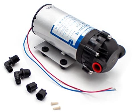 LeTkingok DP-130 Mikro-Membran-Booster-Pumpe, RO-Membran-Hochdruckpumpe Mini-Wasserpumpe für Chemische Dosierung Autowaschanlage (24V)