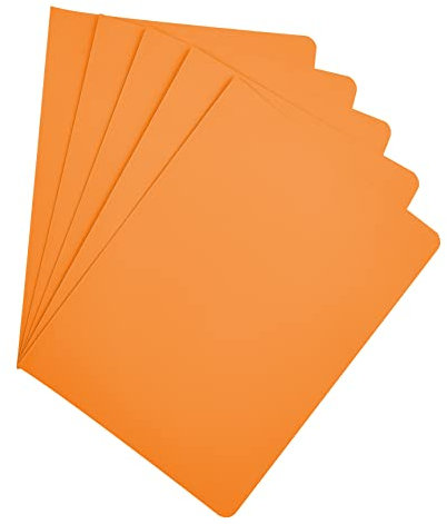 Raylu Paper® - 25 Stück Unterordner aus Karton, mit Faster-Löchern und lebendigen Farben, Ordner aus dickem Kraftkarton (Orange, A4)