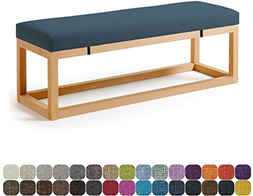 Lsjoaw Bankauflage Bankkissen Sitzauflage Sitzkissen Bank 160X30X8CM Stuhlkissen Bankpolster Schaukel mit abnehmbarem Bezug für Fensterbank Outdoor Gartenmöbel Terrasse Drinnen Sitz,Grey Blue