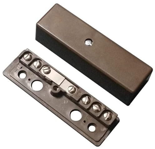 6-7 Way Alarm Junction Box, 5 + 2 tamper terminals, Brown