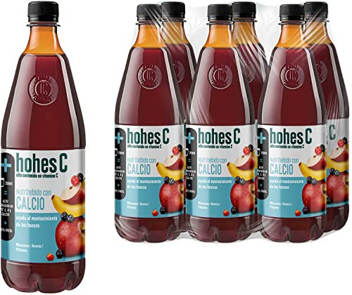 Hohes C Calcio y Vitamina C - Zumo de Manzana, Aronia, Acerola, Limón y Zanahoria Negra - Zumo 100% natural Pack 6 x1L