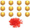 sourcing map Heart Shaped LED Candles Flameless LED Tea Light Candle Yellow Light with Artificial Red Rose Petals for Romantic Night Valentine's Day Anniversary Wedding Birthday, 12 Pack