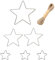 Abnaok 6 Stück Metallstern Schwarz Weihnachten, 1er 30/25/20 cm & 3er 10cm Metallsterne zum Hängen mit 10m Juteschnur, Metallsterne Weihnachtsdeko Hängend