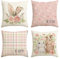 Artoid Mode Rosa Hasenohren Hasen Blumen Ostern Kissenbezüge 4er Set, 45x45 cm Strifen Tupfen Frühling Zierkissenbezug Couch Wohnzimmer Deko