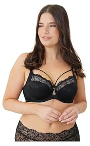SugarShape BH Eliana Satin Demi-BHS unwattiert Spitzen-BHS,Bügel-BHS