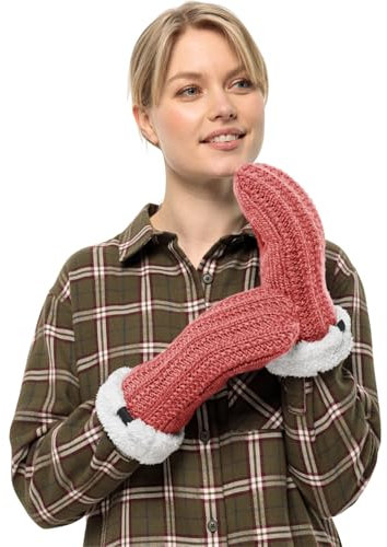 Jack Wolfskin Damen Highloft Knit Mitten W Handschuh, Red Coral, M