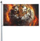 Tiger Fierce Flames Flagge, 90 x 150 cm, doppelseitig, Gartenflaggen, Willkommensflaggen, Banner, Dekoration für Hof, Veranda, Rasen