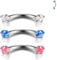 PiercingJak Banane Piercing 8mm 16G Augenbrauenpiercing Silber Edelstahl Curved Barbell mit 3mm Opal Augenbrauen Bananenbell Rook Piercing Ringe Körperpiercing Schmuck Unisex