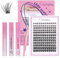 Crislashes 144 Pcs Wimpern Cluster, DIY Wimpern Extensions Set D Curl Wimpern Mix8-16mm, Lashes Extension Set, Einzeln Wimpern Natürlich mit Wimpernkleber, Wimpernentferner, Applikator (5pcs)